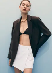 Short Skort Blanco Talla XS Mujer Mango