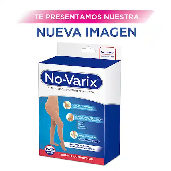 No-Varix Pantimedia Puntera Abierta 15-20 mm/hg Beige XL