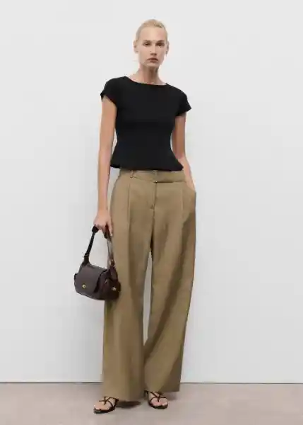 Camiseta Sandri Negro Talla L Mujer Mango