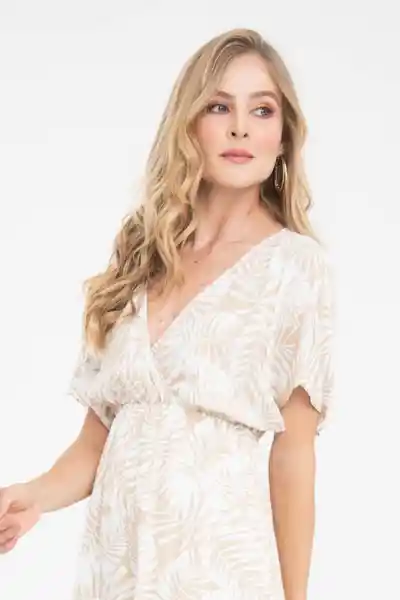 Ragged Vestido Palms Color Blanco Crudo Talla XL