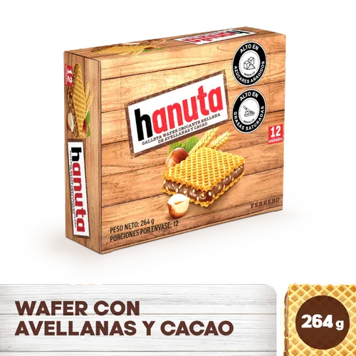 Hanuta Galleta de Oblea Rellena con Avellana y Cacao