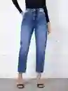 Jean Taurus Mujer Azul Índigo Medio Talla 6 Naf Naf