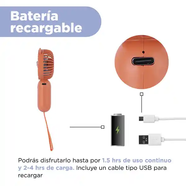 Ventilador de Mano Carita de Oso Serie Café Miniso