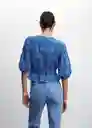 Blusa Zafi Azul Talla S Mujer Mango