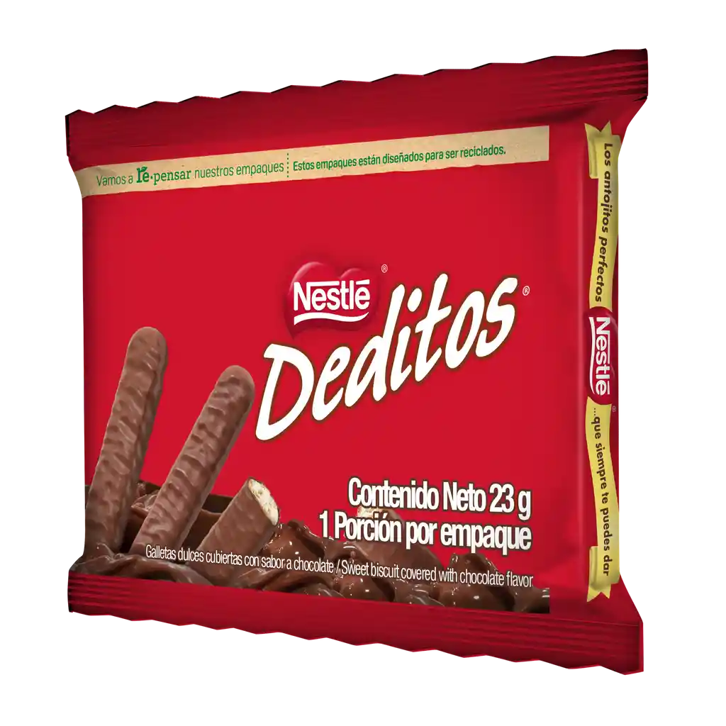 Galletas DEDITOS cubiertas con sabor a chocolate x 23g