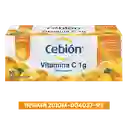 Cebión tabletas Efervescentes de Vitamina C sabor naranja con 10 unidades.