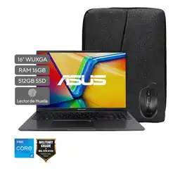 Computador Portátil Asus Vivobook 16 X1605va-mb1639w - Intel Core I5h 13th - 16gb Ram - 512gb Ssd - Negro - 16" - Maletín y Mouse