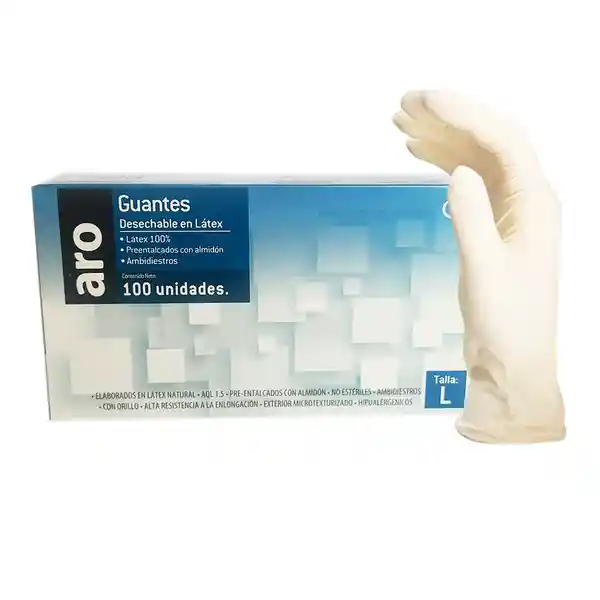 Aro Guante Látex Con Talco Talla L