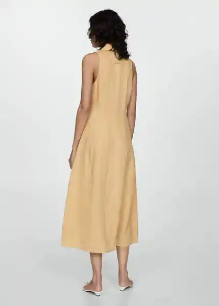 Vestido Alice Ocre Talla S Mujer Mango