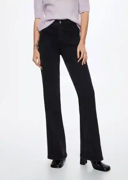 Jeans Valen Tejano Negro Talla 36 Mujer Mango