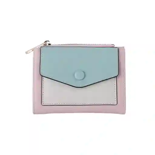 Cartera Corta Para Mujer Azul y Rosa Miniso