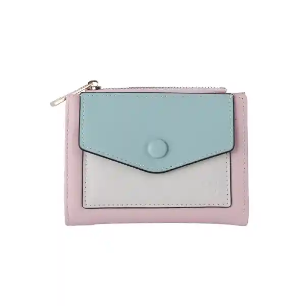 Cartera Corta Para Mujer Azul y Rosa Miniso