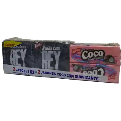 Rey Jabón 2 Unidades + Jabón Coco Suavizante 2 unidades