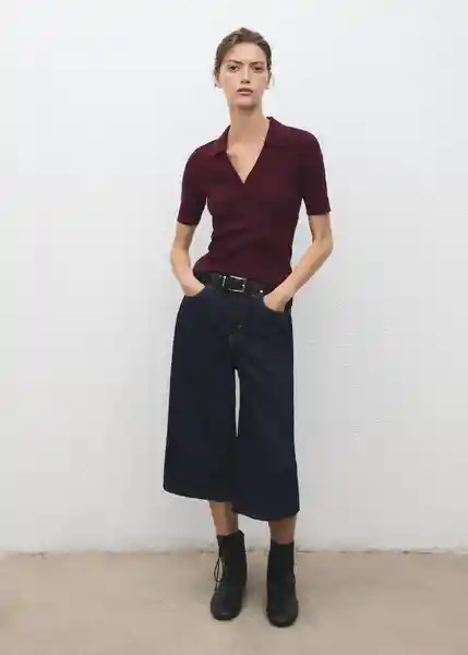 Saco Jersey Polita Vino Talla M Mujer Mango