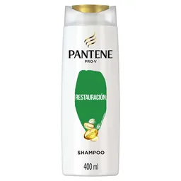 PANTENE Shampoo para cabello tratado químicamente dañado y con puntas abiertas Pantene Restauración con Aceite de Argán y las exclusivas Pro-Vitaminas 400 ml