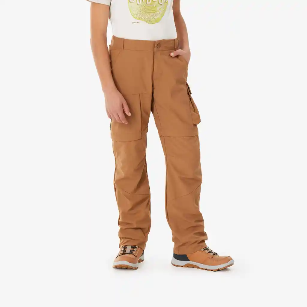 Pantalón Convertible de Senderismo Mh500 Para Niños Café