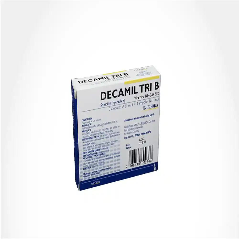 Decamil Tri B Solución Inyectable (100.00 mg / 50.00 mg / 10.00 mg)