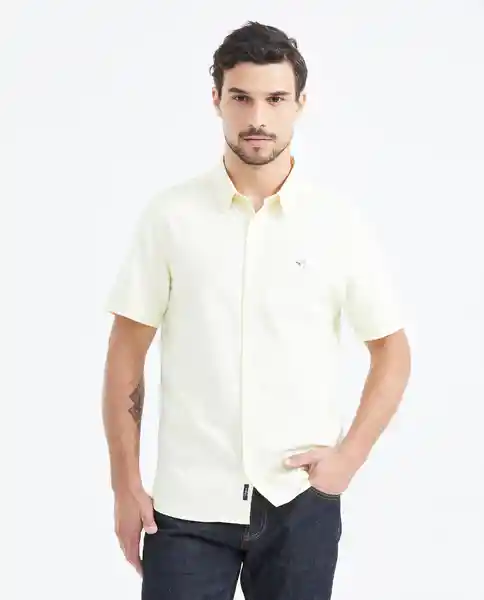 Camisa Oxford Corta Amarillo Merengue Claro L Chevignon