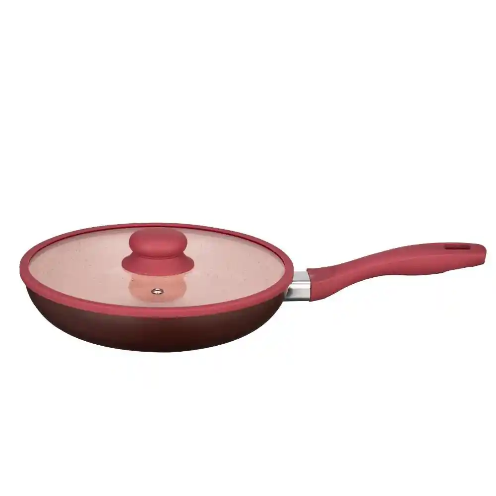 Sartén Inducción y Tapa Plana Finlandek Select Aluminio Cerámira 2 Piezas Uvarosado Puntos