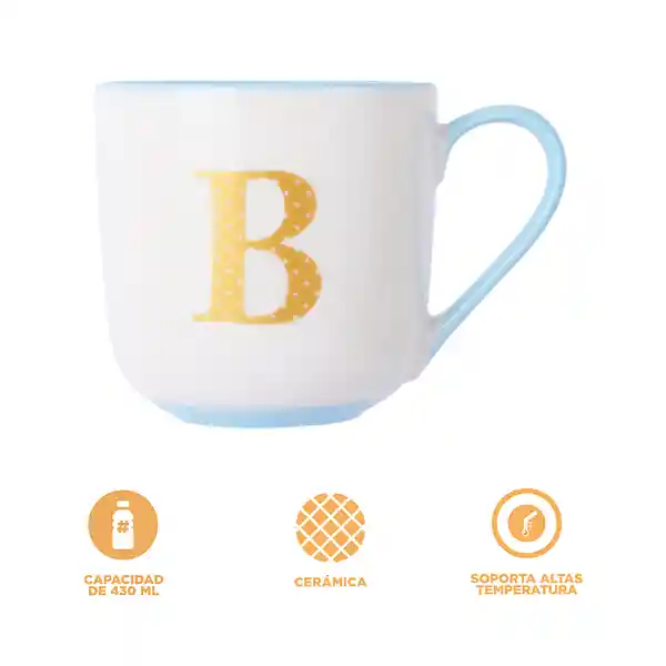 Taza de Cerámica Azul 430 mL Miniso