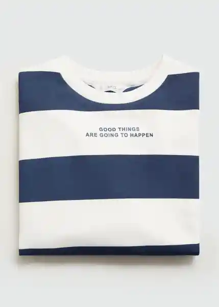 Sudadera Stripes7 Navy Talla 08 Niños Mango