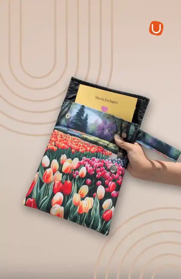 Funda Eco Para Libros Tulipanes