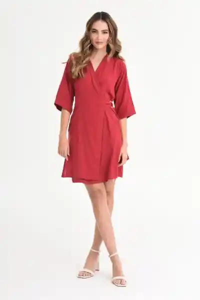 Regged Vestido Zawe Color Rojo Vino Talla S