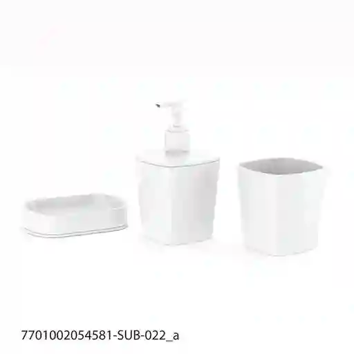 Set X 3 Accesorios Baño Blanco Finlandek Setab