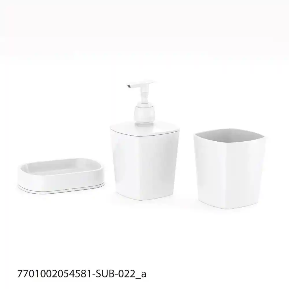 Set X 3 Accesorios Baño Blanco Finlandek Setab