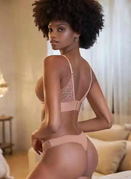 St Even Brasilera Semidescad/ Encaje Cobre Talla S