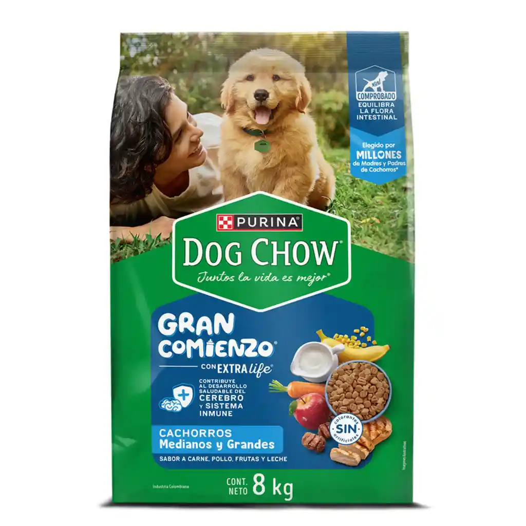 Comida para perro Dog Chow Cachorros Gran Comienzo Medianos y Grandes x 8kg