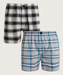 Pantaloncillo Boxer Suelto Tejido PlaNO Para Hombre X2 Unds