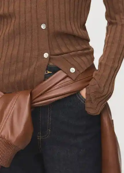 Cárdigan Flurry Chocolate Talla XS Mujer Mango