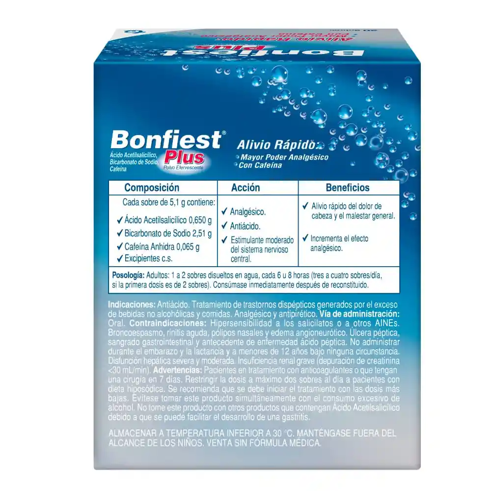 Bonfiest Plus Polvo Efervecente X 20 Sobres