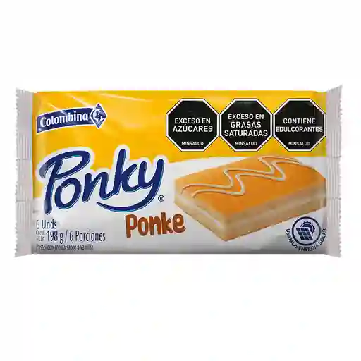 Ponky Pastel con Crema Sabor a Vainilla por 6 und