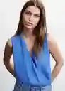 Blusa Robin Azul Talla S Mujer Mango