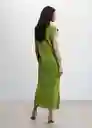 Vestido Jungla-A Verde Talla S Mujer Mango