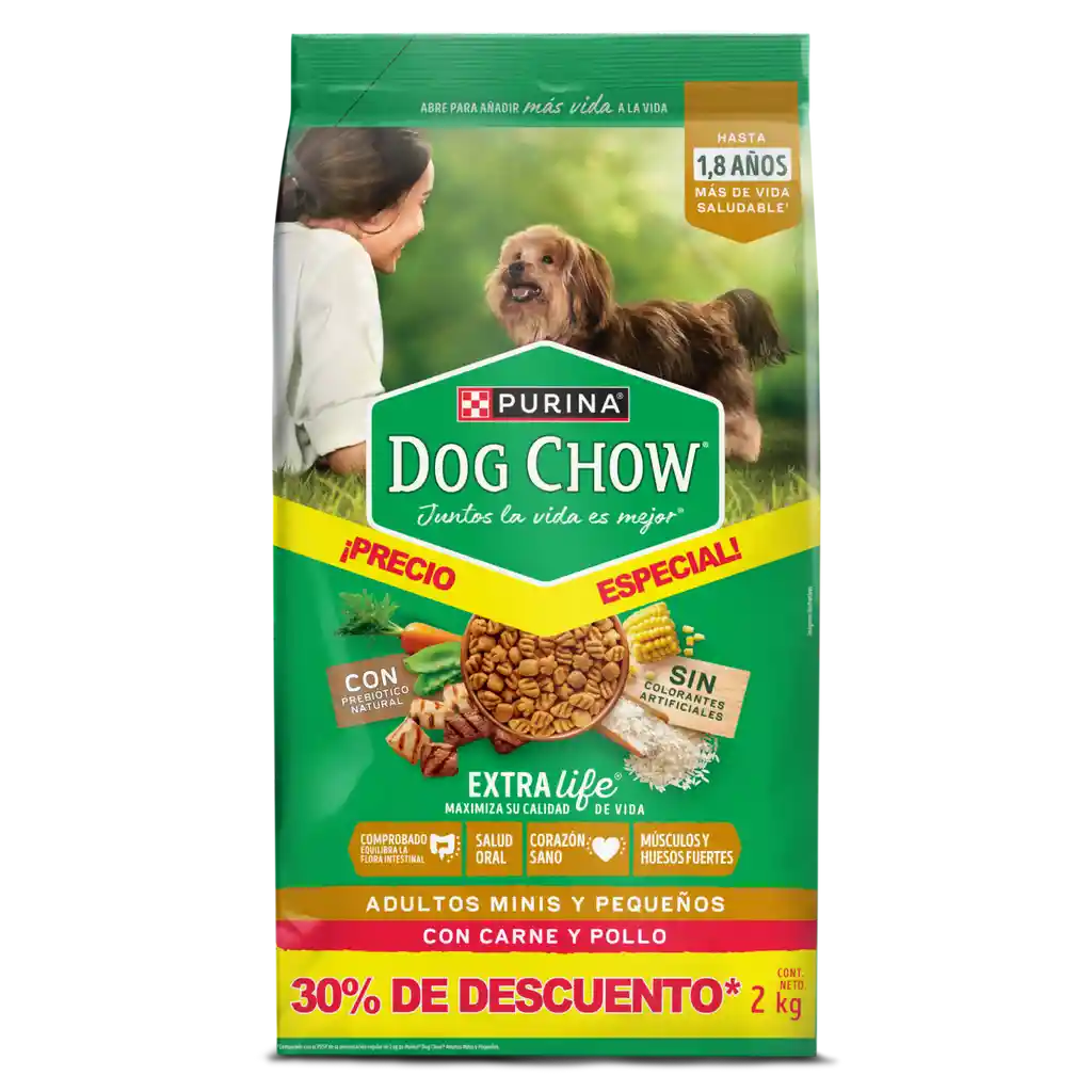 Comida para perro Dog Chow Adulto minis y pequeños x 2 kg OFERTA