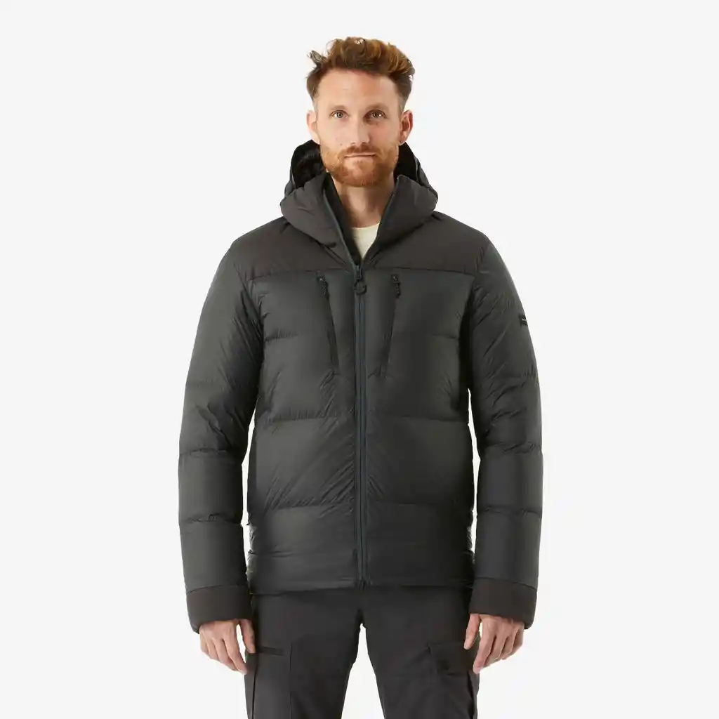 Chaqueta Acolchada Mt900 de Plumón Con Capucha -20 °c Para Hombre Negro