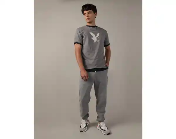 Camiseta Corta Hombre Gris Talla Small American Eagle