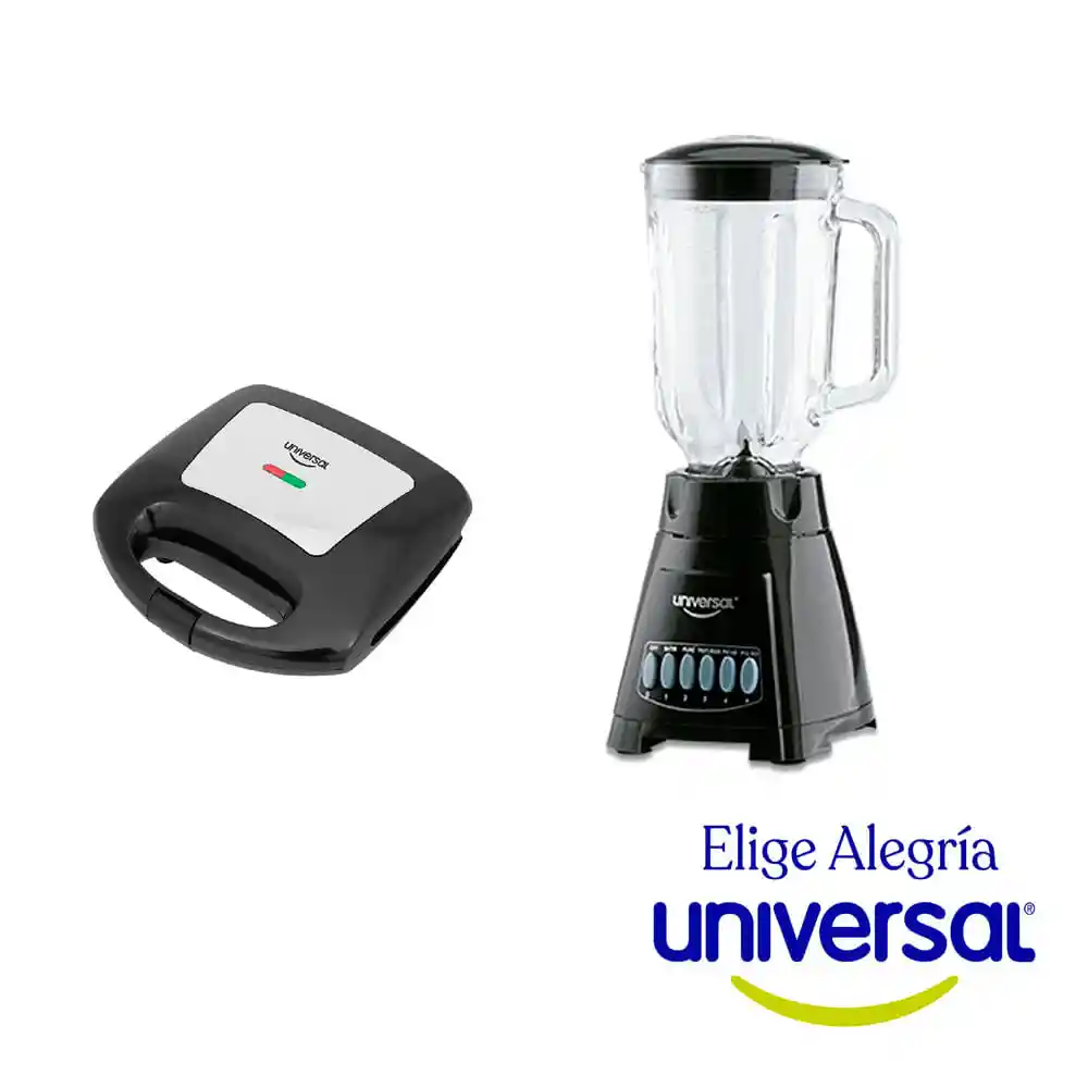 Licuadora Vaso de Vidrio + Sandwichera