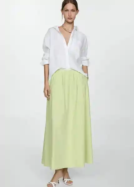 Falda Creta Verde Pastel Talla M Mujer Mango