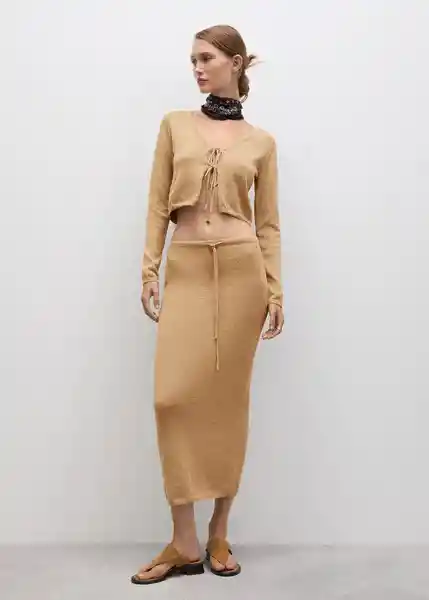 Falda Jadore Oro Talla S Mujer Mango