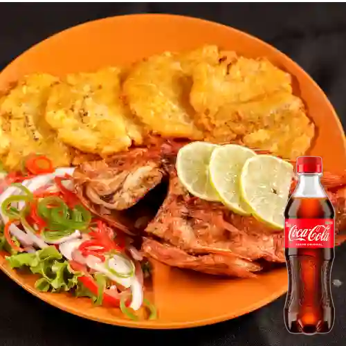 Combo Mojarra Roja Frita 500gr +Cocacola Orig 400ml