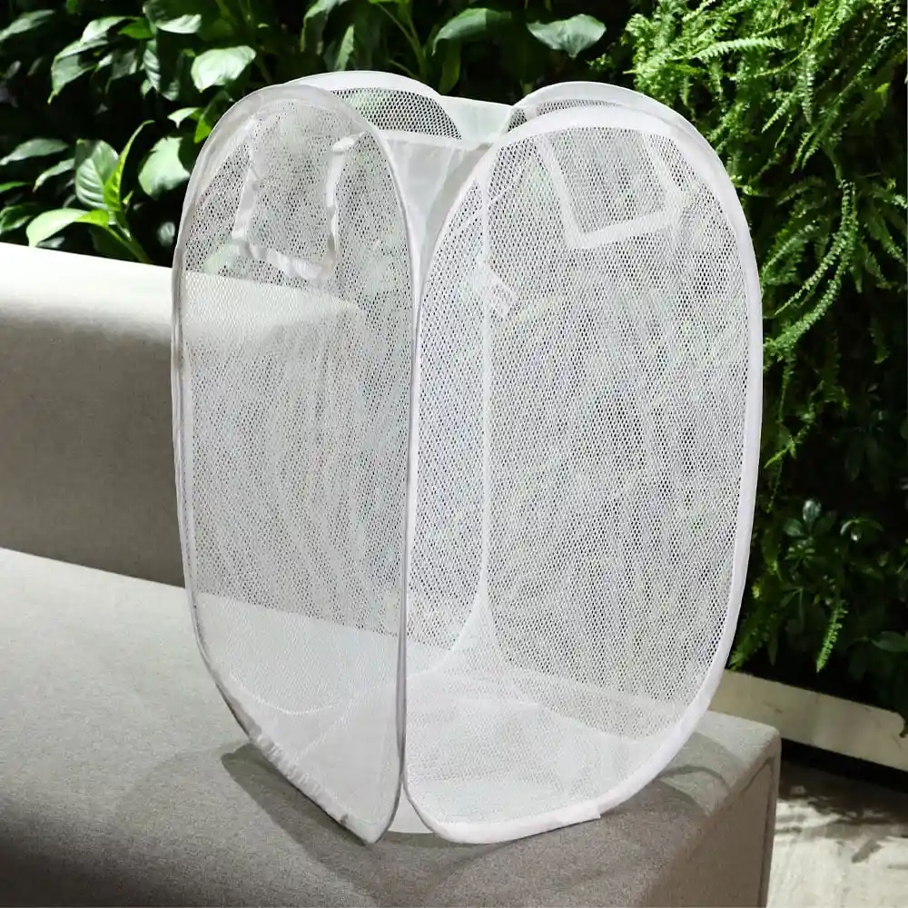 Hamper Plegable Malla Con Asas 53 X 33 X 33 Cm