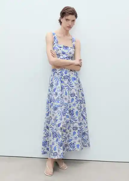 Falda Indigo Offwhite Talla 38 Mujer Mango