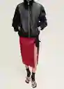 Falda Anemona Rojo Talla 38 Mujer Mango