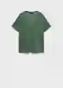 Camiseta Linito Verde Talla M Mujer Mango