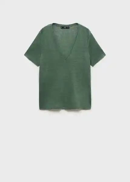 Camiseta Linito Verde Talla M Mujer Mango