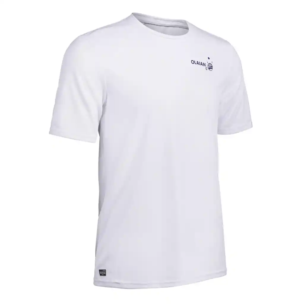 Camiseta de Protección Solar Uv Manga Corta Para Hombre - Blanco